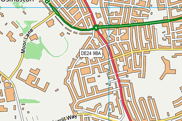 DE24 9BA map - OS VectorMap District (Ordnance Survey)