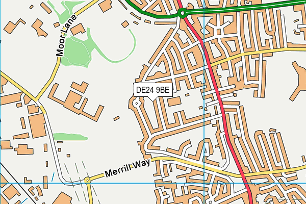 DE24 9BE map - OS VectorMap District (Ordnance Survey)