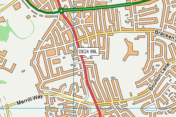 DE24 9BL map - OS VectorMap District (Ordnance Survey)