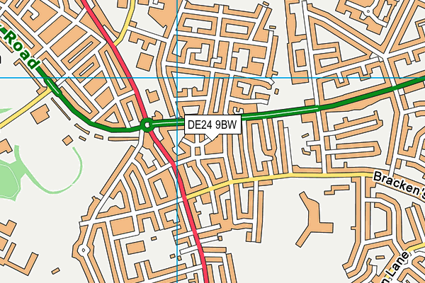 DE24 9BW map - OS VectorMap District (Ordnance Survey)