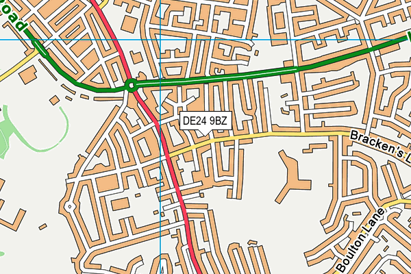 DE24 9BZ map - OS VectorMap District (Ordnance Survey)