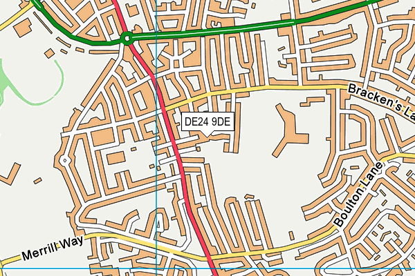 Allen Street Recreation Ground map (DE24 9DE) - OS VectorMap District (Ordnance Survey)