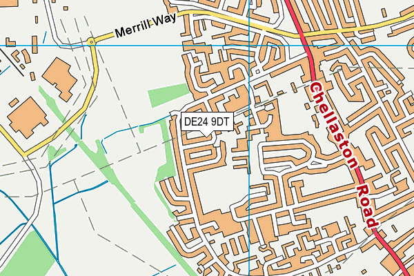 DE24 9DT map - OS VectorMap District (Ordnance Survey)