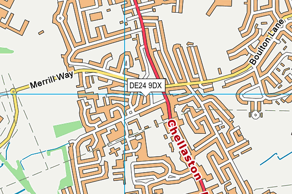 DE24 9DX map - OS VectorMap District (Ordnance Survey)