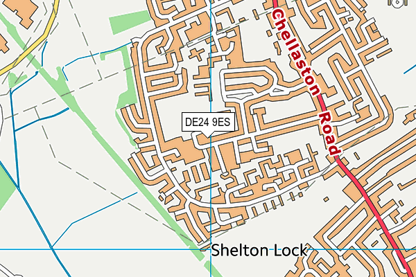 DE24 9ES map - OS VectorMap District (Ordnance Survey)