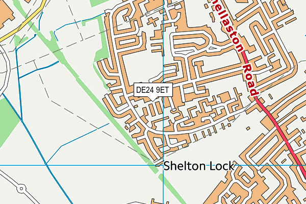 DE24 9ET map - OS VectorMap District (Ordnance Survey)
