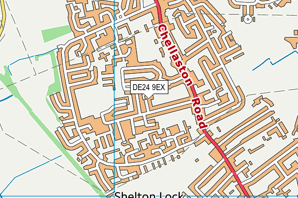 DE24 9EX map - OS VectorMap District (Ordnance Survey)