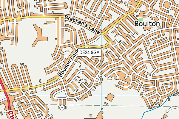 DE24 9GA map - OS VectorMap District (Ordnance Survey)