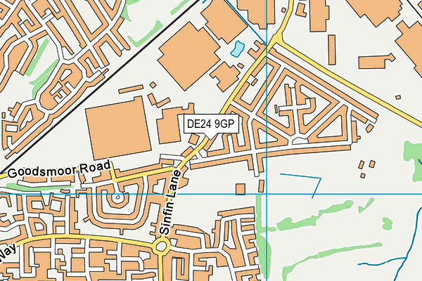 DE24 9GP map - OS VectorMap District (Ordnance Survey)