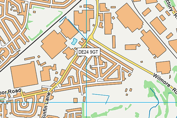 DE24 9GT map - OS VectorMap District (Ordnance Survey)