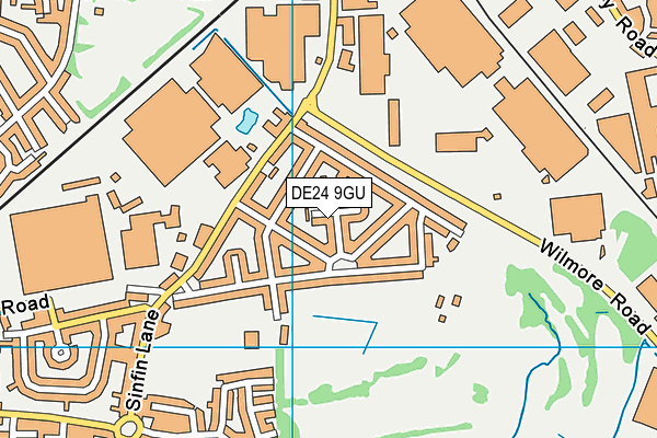 DE24 9GU map - OS VectorMap District (Ordnance Survey)