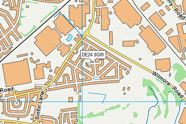 DE24 9GW map - OS VectorMap District (Ordnance Survey)