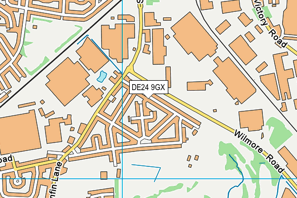 DE24 9GX map - OS VectorMap District (Ordnance Survey)