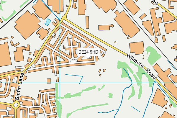 Derby Golf Club map (DE24 9HD) - OS VectorMap District (Ordnance Survey)