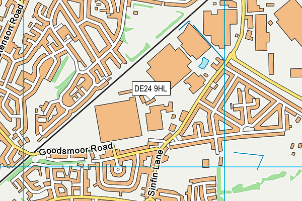 DE24 9HL map - OS VectorMap District (Ordnance Survey)