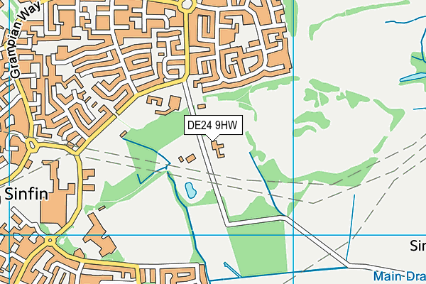 Sinfin Moor Park map (DE24 9HW) - OS VectorMap District (Ordnance Survey)