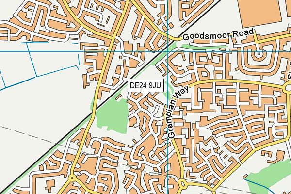 DE24 9JU map - OS VectorMap District (Ordnance Survey)
