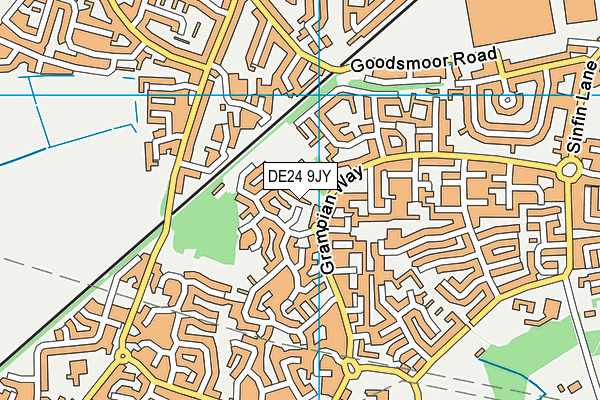DE24 9JY map - OS VectorMap District (Ordnance Survey)