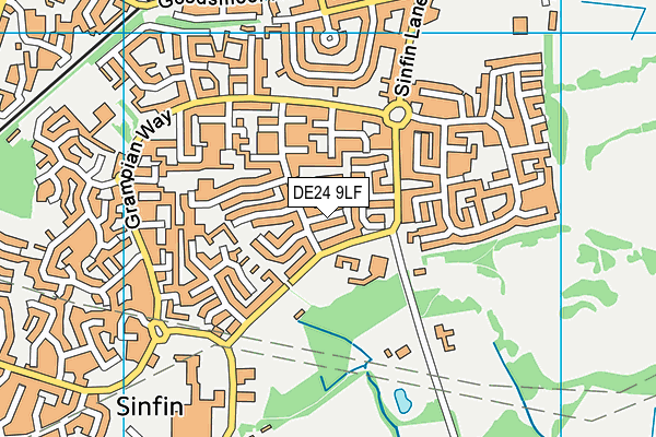DE24 9LF map - OS VectorMap District (Ordnance Survey)