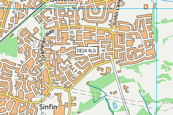 DE24 9LG map - OS VectorMap District (Ordnance Survey)