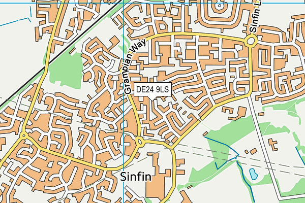 DE24 9LS map - OS VectorMap District (Ordnance Survey)