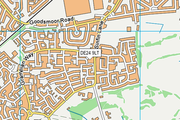 DE24 9LT map - OS VectorMap District (Ordnance Survey)