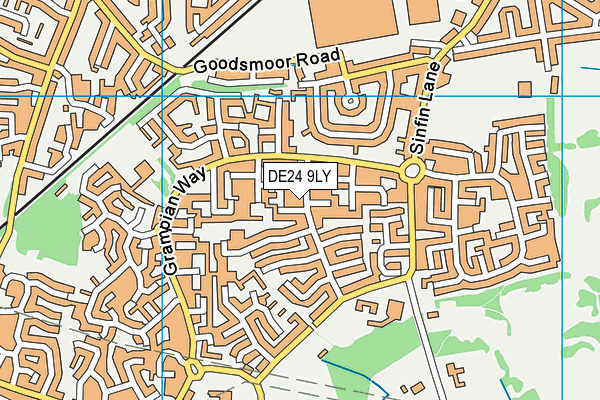 DE24 9LY map - OS VectorMap District (Ordnance Survey)
