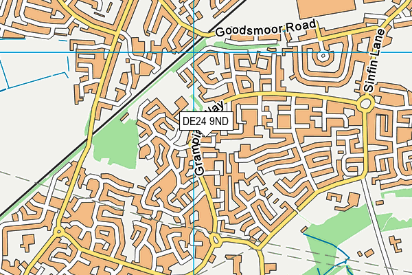 DE24 9ND map - OS VectorMap District (Ordnance Survey)