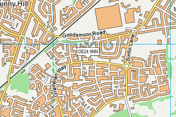 DE24 9NN map - OS VectorMap District (Ordnance Survey)