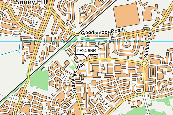 DE24 9NR map - OS VectorMap District (Ordnance Survey)