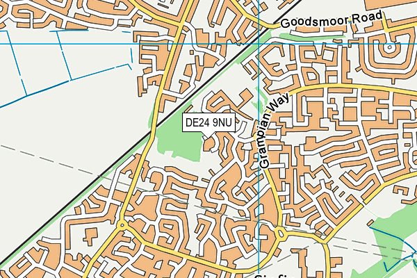 DE24 9NU map - OS VectorMap District (Ordnance Survey)