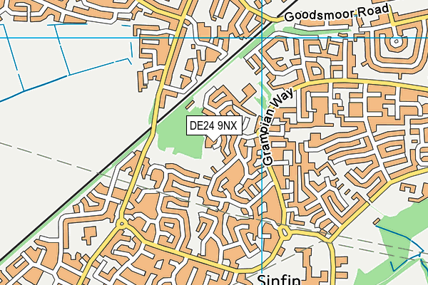 DE24 9NX map - OS VectorMap District (Ordnance Survey)
