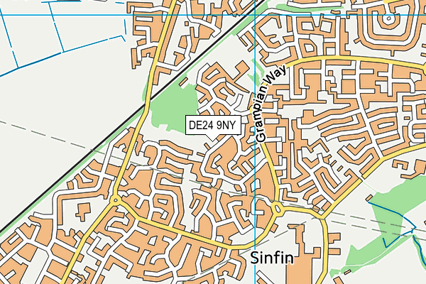 DE24 9NY map - OS VectorMap District (Ordnance Survey)