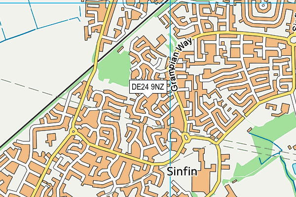 DE24 9NZ map - OS VectorMap District (Ordnance Survey)