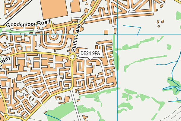 DE24 9PA map - OS VectorMap District (Ordnance Survey)