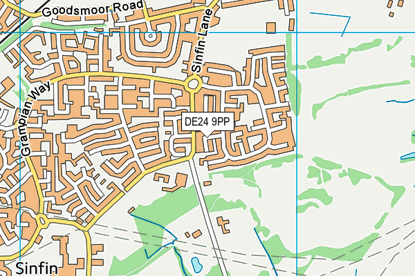 DE24 9PP map - OS VectorMap District (Ordnance Survey)