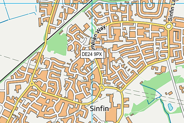 DE24 9PX map - OS VectorMap District (Ordnance Survey)