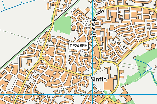 DE24 9RH map - OS VectorMap District (Ordnance Survey)