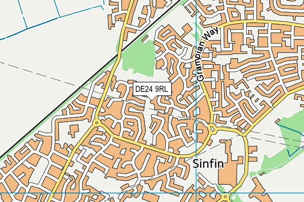 DE24 9RL map - OS VectorMap District (Ordnance Survey)