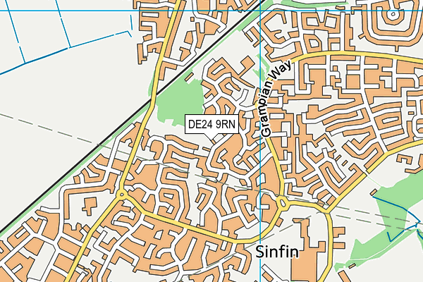 DE24 9RN map - OS VectorMap District (Ordnance Survey)