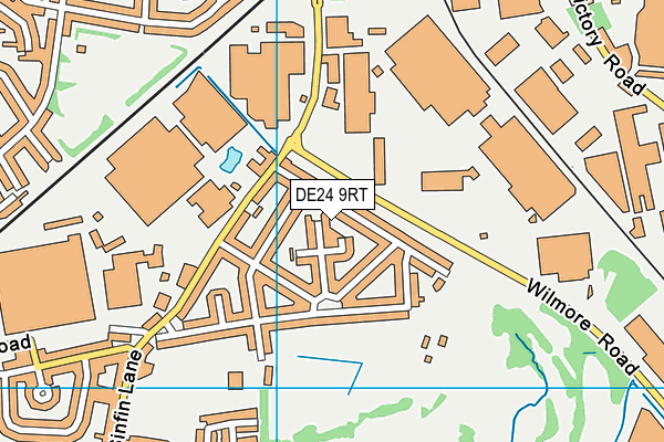 DE24 9RT map - OS VectorMap District (Ordnance Survey)