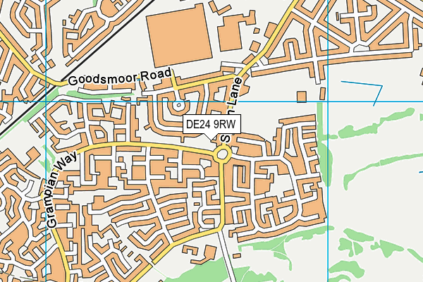 DE24 9RW map - OS VectorMap District (Ordnance Survey)