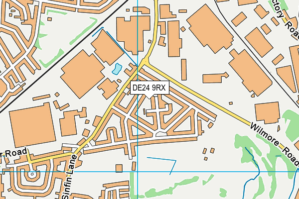 DE24 9RX map - OS VectorMap District (Ordnance Survey)