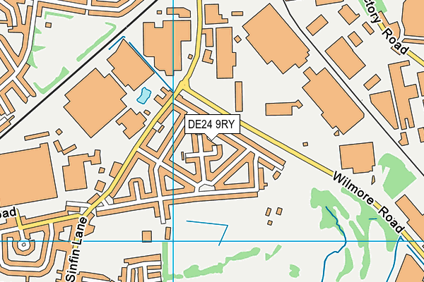 DE24 9RY map - OS VectorMap District (Ordnance Survey)