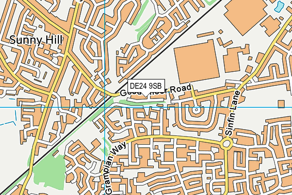 DE24 9SB map - OS VectorMap District (Ordnance Survey)
