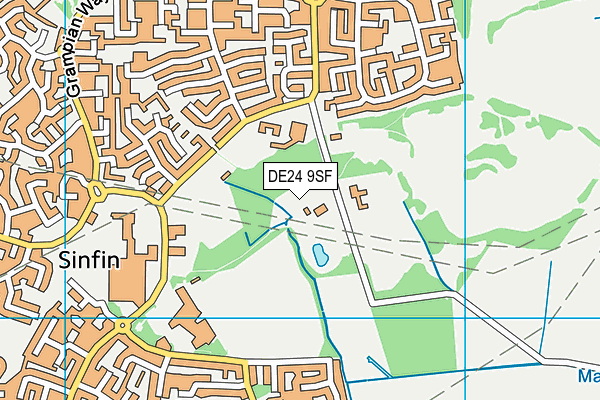 DE24 9SF map - OS VectorMap District (Ordnance Survey)