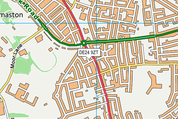 DE24 9ZT map - OS VectorMap District (Ordnance Survey)