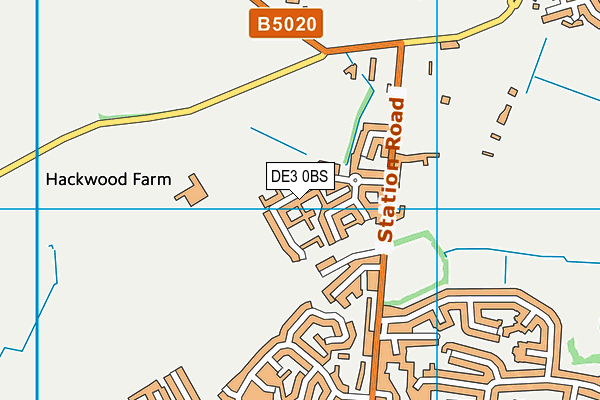 DE3 0BS map - OS VectorMap District (Ordnance Survey)