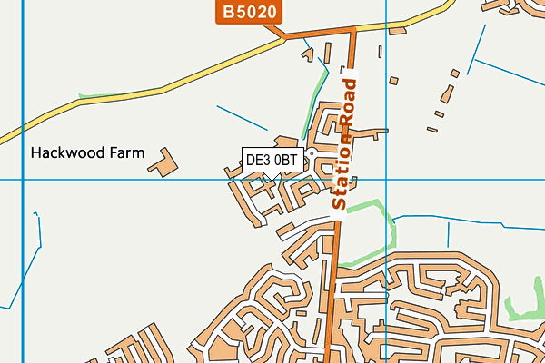 DE3 0BT map - OS VectorMap District (Ordnance Survey)