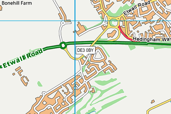 DE3 0BY map - OS VectorMap District (Ordnance Survey)